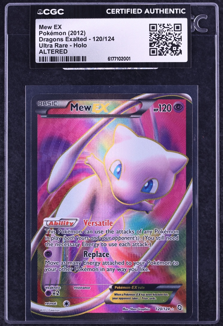 2012 Pokemon Black & White Dragons Exalted Full Art Holo Mew EX #120 CGC ALTERED AUTH