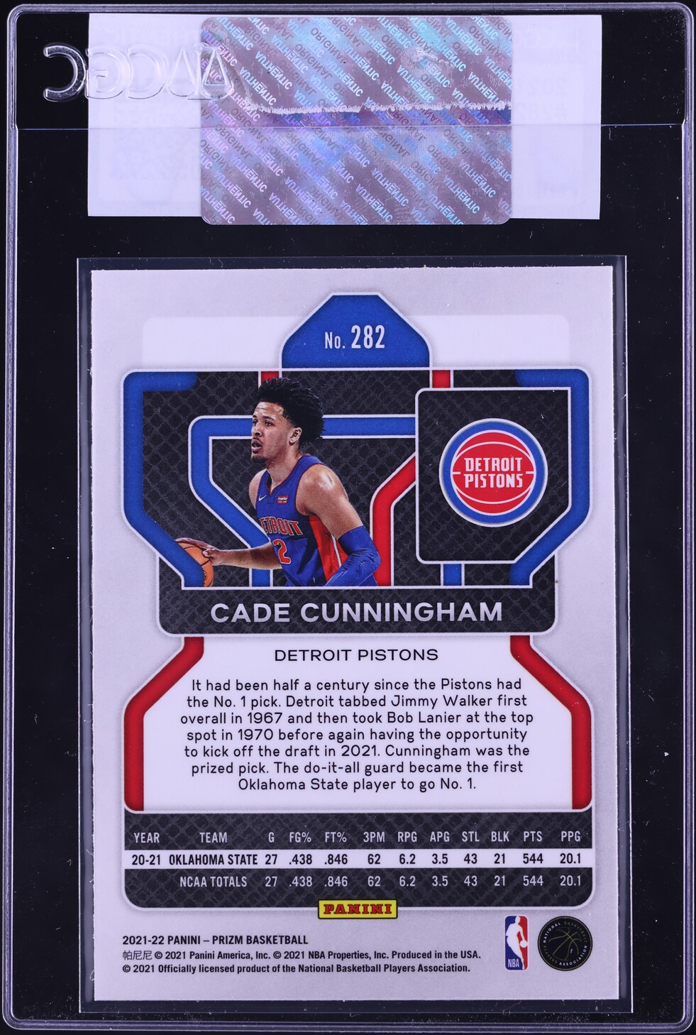 2021 Panini Prizm Cade Cunningham ROOKIE #282 CGC AUTH