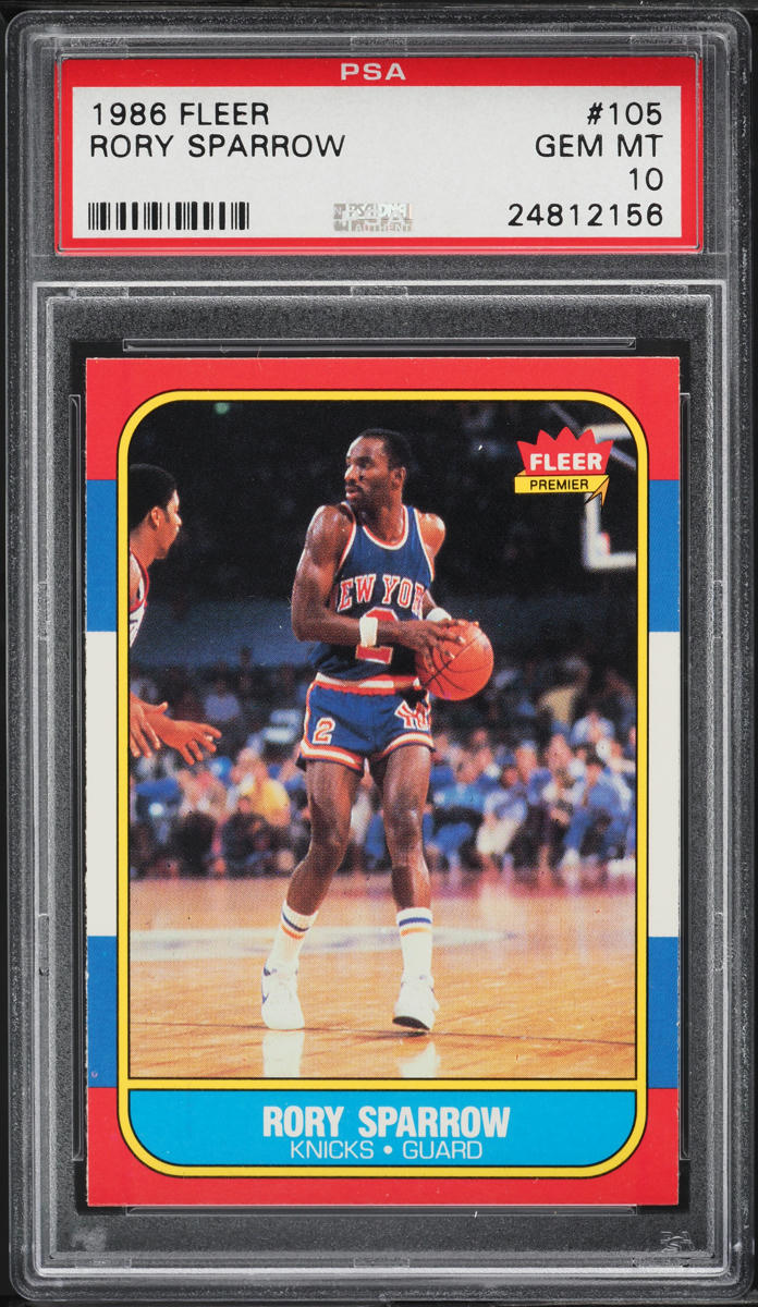 1986 Fleer Basketball Rory Sparrow ROOKIE #105 PSA 10 GEM MINT