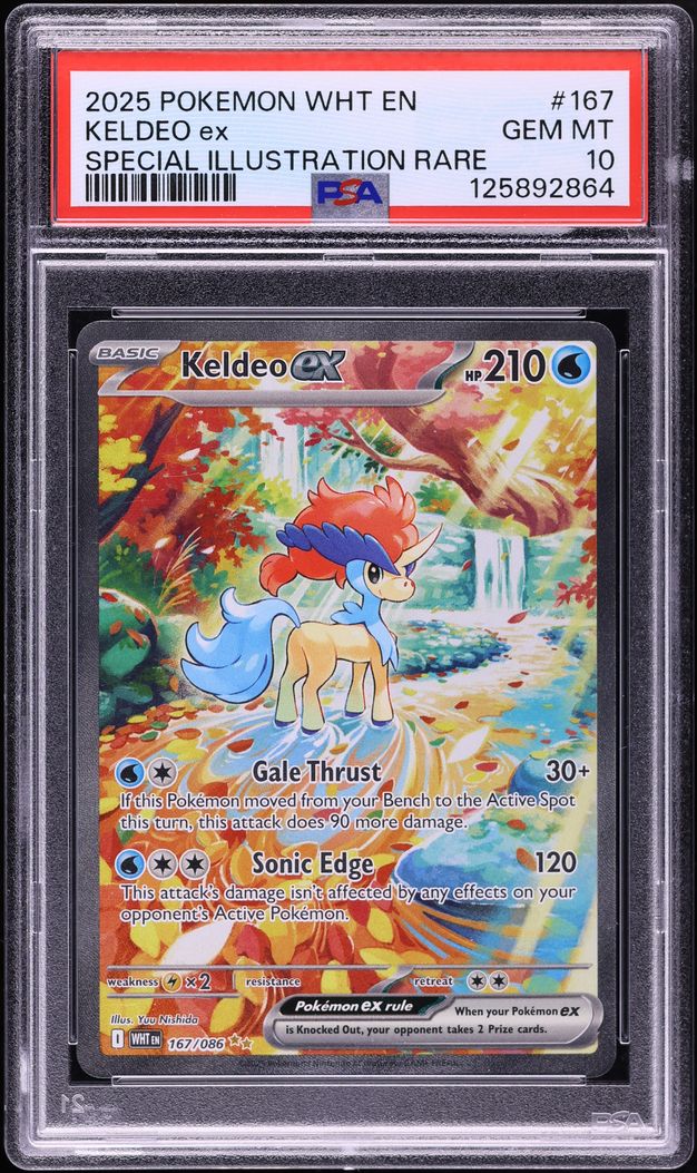 2025 Pokemon Scarlet & Violet White Flare SIR Keldeo ex #167 PSA 10 GEM MINT