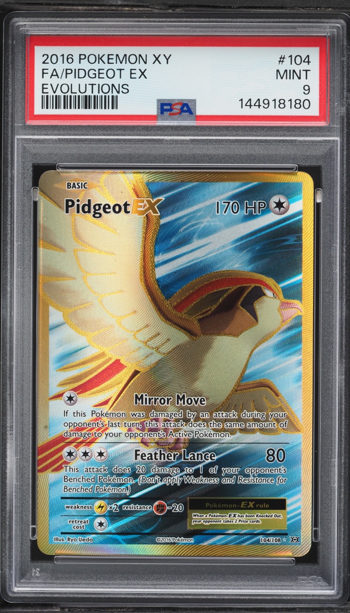2016 Pokemon XY Evolutions Full Art Pidgeot EX #104 PSA 9 MINT