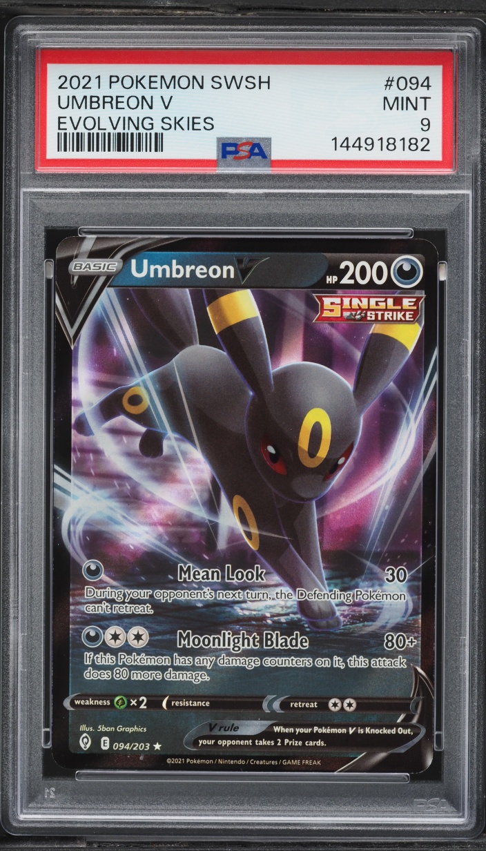 2021 Pokemon Sword & Shield Evolving Skies Umbreon V #94 PSA 9 MINT