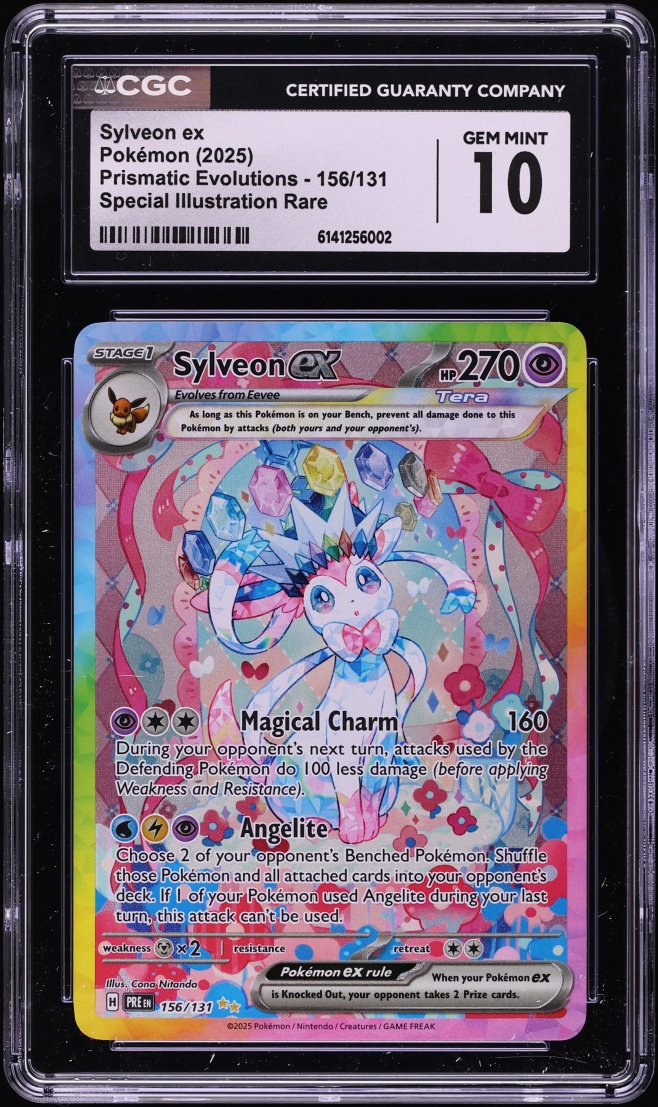 2025 Pokemon Scarlet & Violet Prismatic Evolutions SIR Sylveon ex #156 CGC 10 GEM MINT