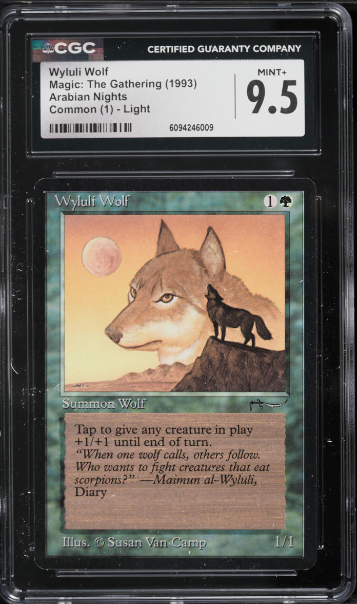 1993 Magic The Gathering MTG Arabian Nights Light Wyluli Wolf CGC 9.5 MINT+