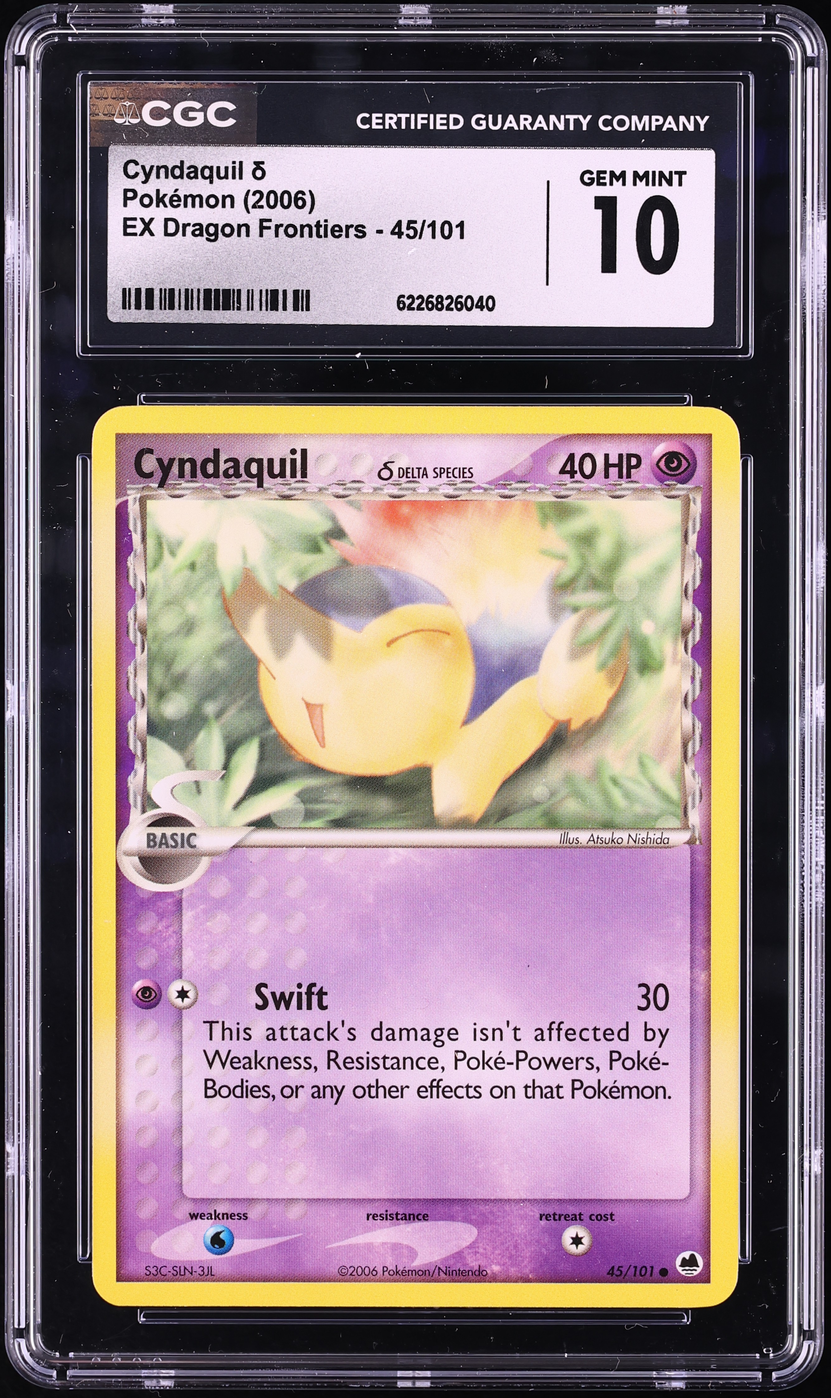 2006 Pokemon EX Dragon Frontiers Cyndaquil #45 CGC 10 GEM MINT