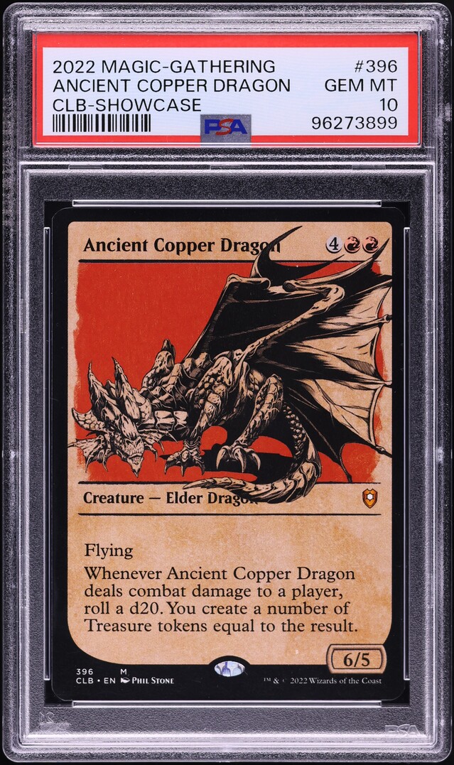 2022 MTG Commander Legends Baldur's Gate Showcase Ancient Copper Dragon PSA 10
