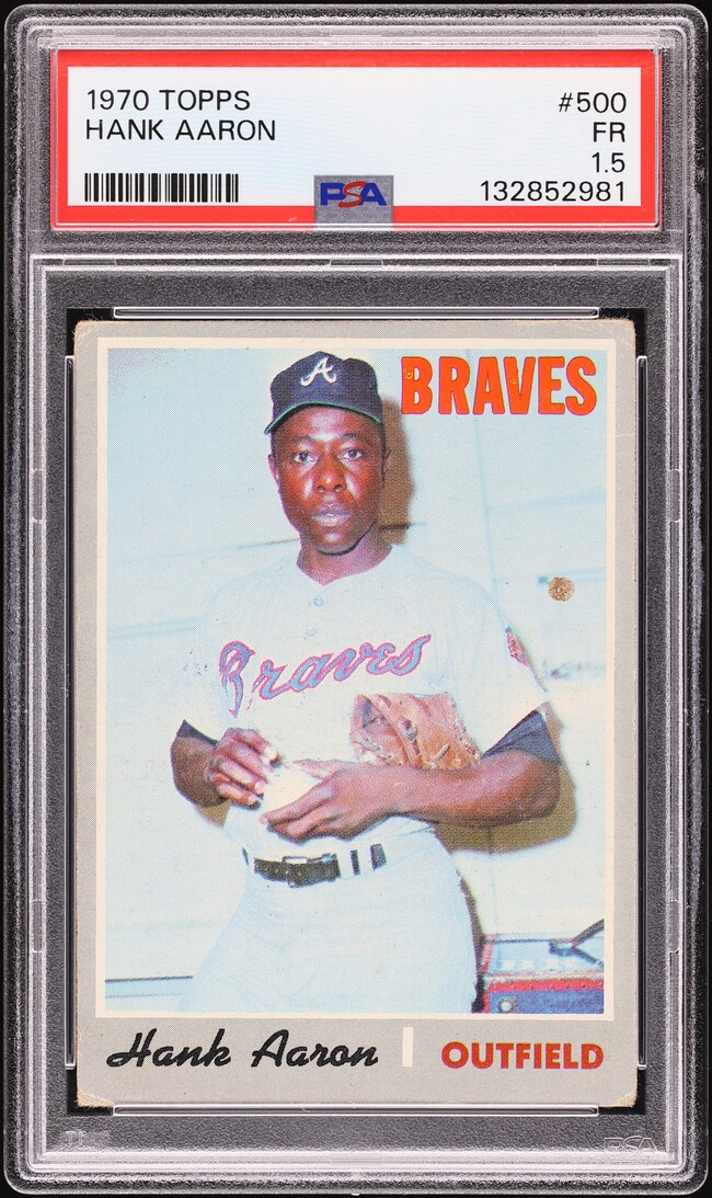 1970 Topps Hank Aaron #500 PSA 1.5 FR