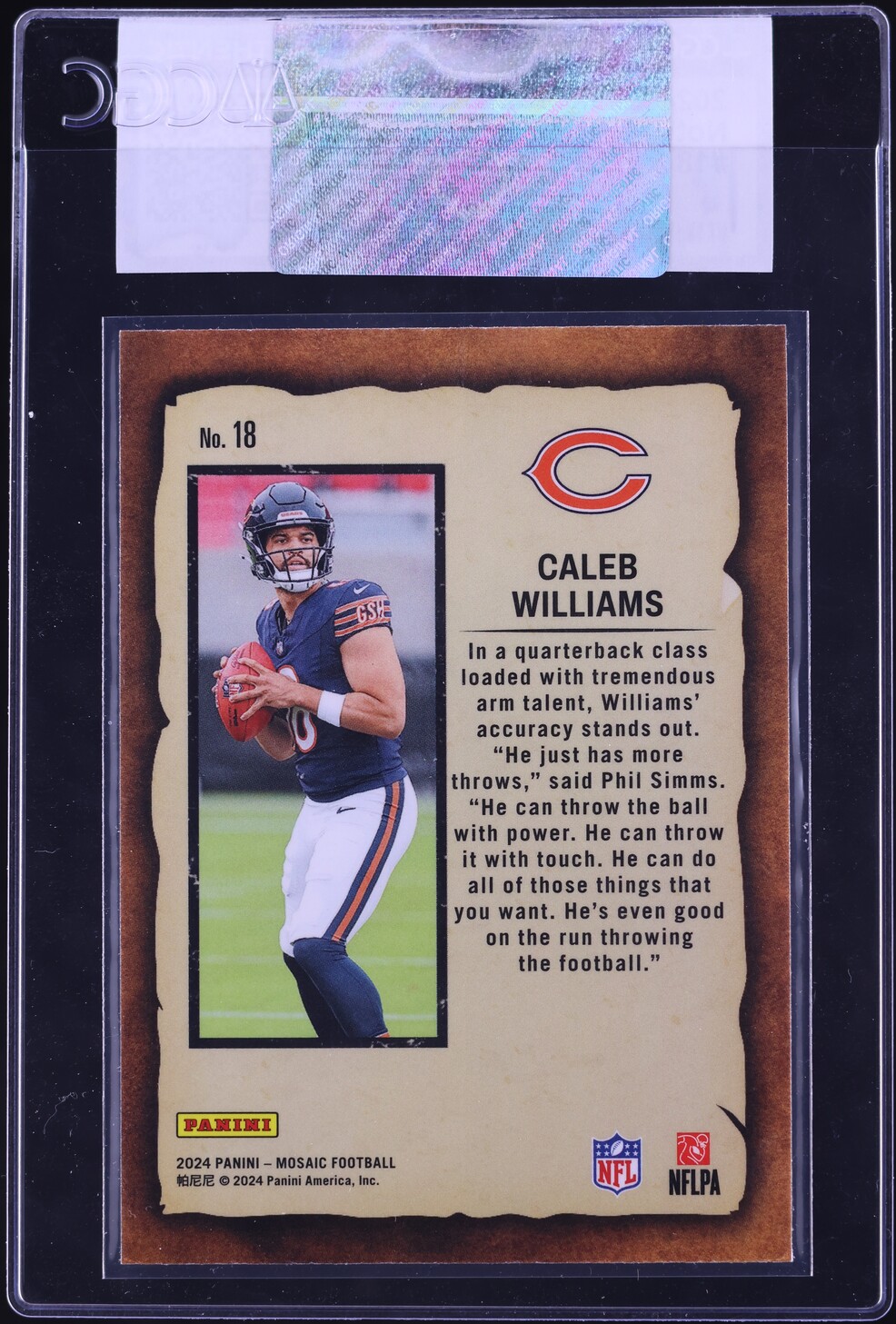 2024 Panini Mosaic Notoriety Caleb Williams ROOKIE #18 CGC AUTH