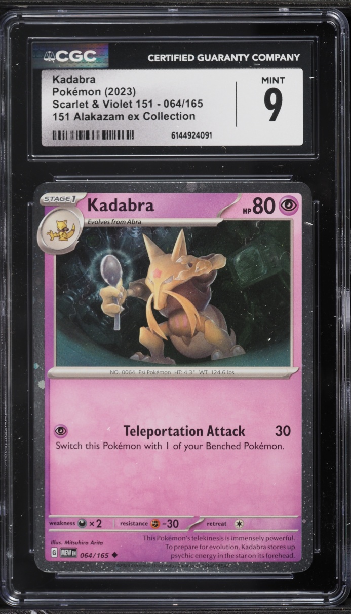2023 Pokemon Scarlet & Violet 151 Alakazam Ex Collection Kadabra #64 CGC 9 MINT
