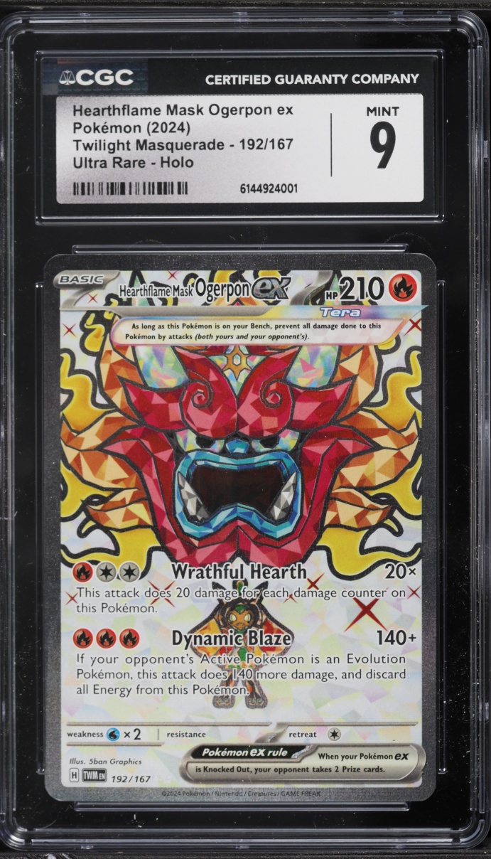 2024 Pokemon SV Twilight Masquerade Full Art Hearthflame Mask Ogerpon Ex #192 CGC 9 MINT