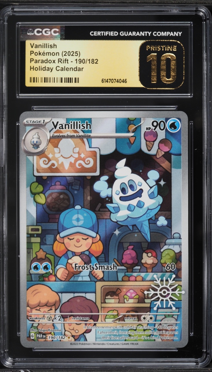 2025 Pokemon Scarlet & Violet Paradox Rift Holiday Calendar IR Vanillish #190 CGC 10 PRISTINE