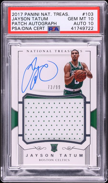 2017 National Treasures Jayson Tatum ROOKIE PATCH AUTO DNA 10 /99 #103 PSA 10 GEM MINT
