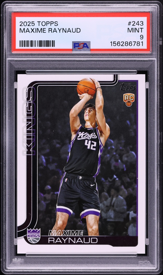 2025 Topps Basketball Maxime Raynaud ROOKIE #243 PSA 9 MINT