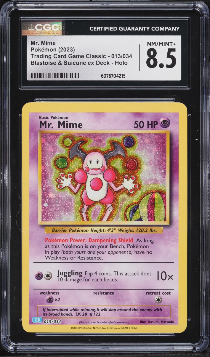 2023 Pokemon TCG Classic Collection Holo Mr. Mime #13 CGC 8.5 NM-MT+