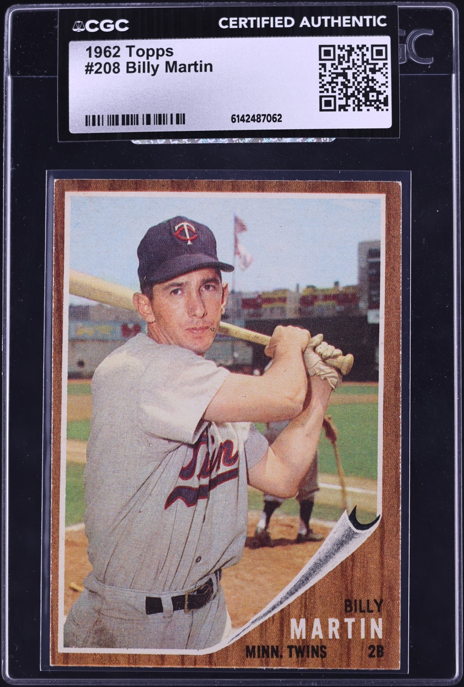 1962 Topps Billy Martin #208 CGC AUTH