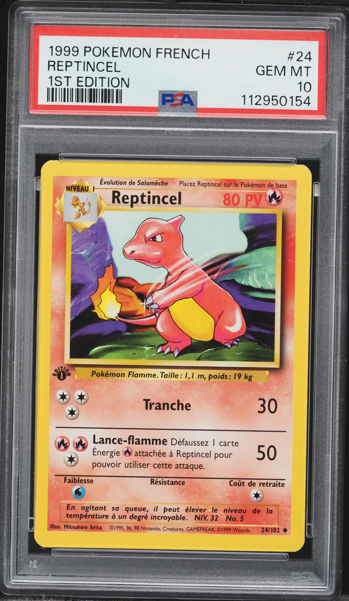 1999 Pokemon French Base Set 1st Edition Charmeleon #24 PSA 10 GEM MINT