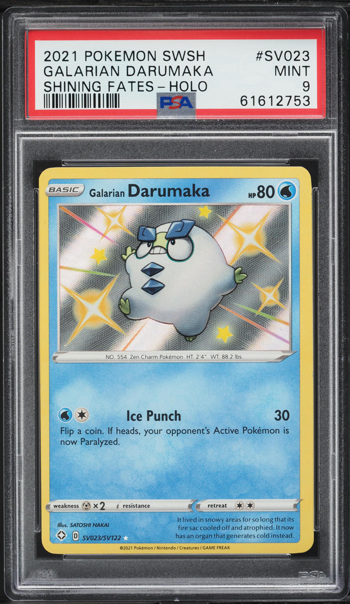 2021 Pokemon Sword & Shield Shining Fates Shiny Galarian Darumaka #SV23 PSA 9