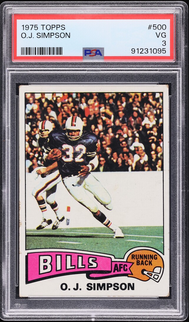 1975 Topps Football O.J. Simpson #500 PSA 3 VG