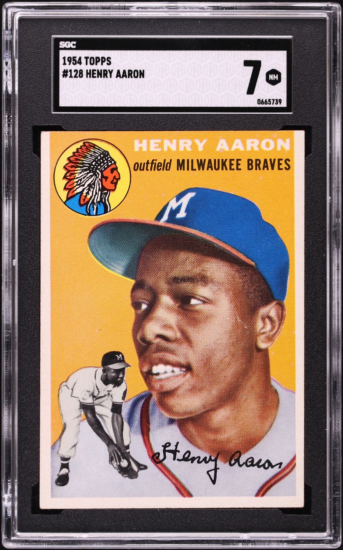 1954 Topps Hank Aaron ROOKIE #128 SGC 7 NRMT