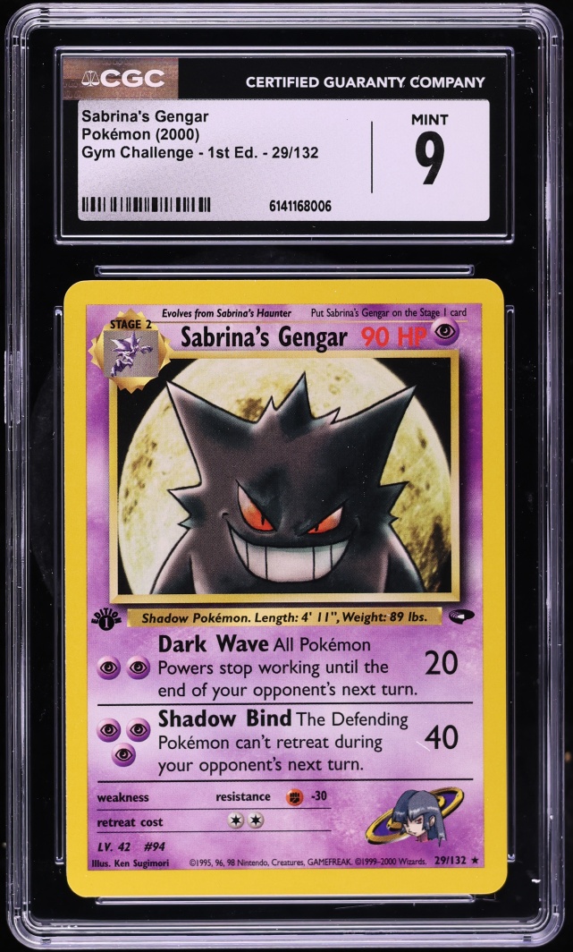 2000 Pokemon Gym Challenge 1st Edition Sabrina's Gengar #29 CGC 9 MINT