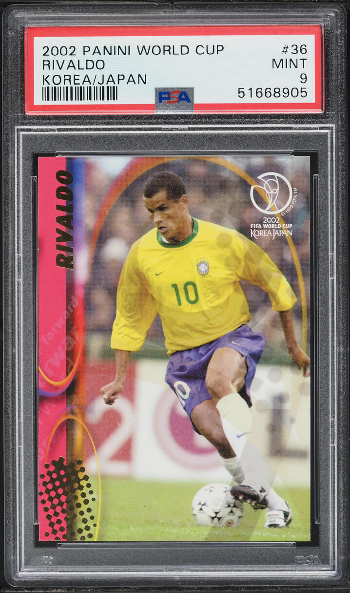 2002 Panini World Cup Korea Japan Rivaldo #36 PSA 9 MINT