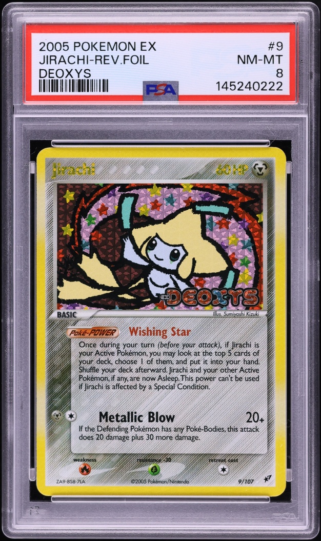 2005 Pokemon EX Deoxys Reverse Holo Jirachi #9 PSA 8 NM-MT