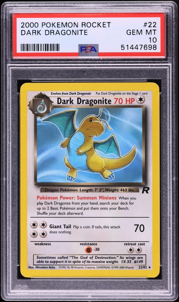 2000 Pokemon Team Rocket Dark Dragonite #22 PSA 10 GEM MINT
