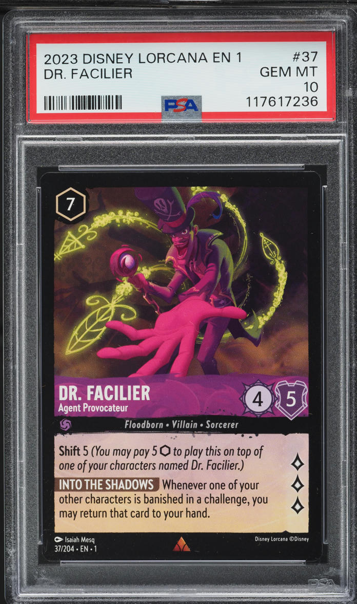 2023 Disney Lorcana The First Chapter Dr. Facilier #37 PSA 10 GEM MINT