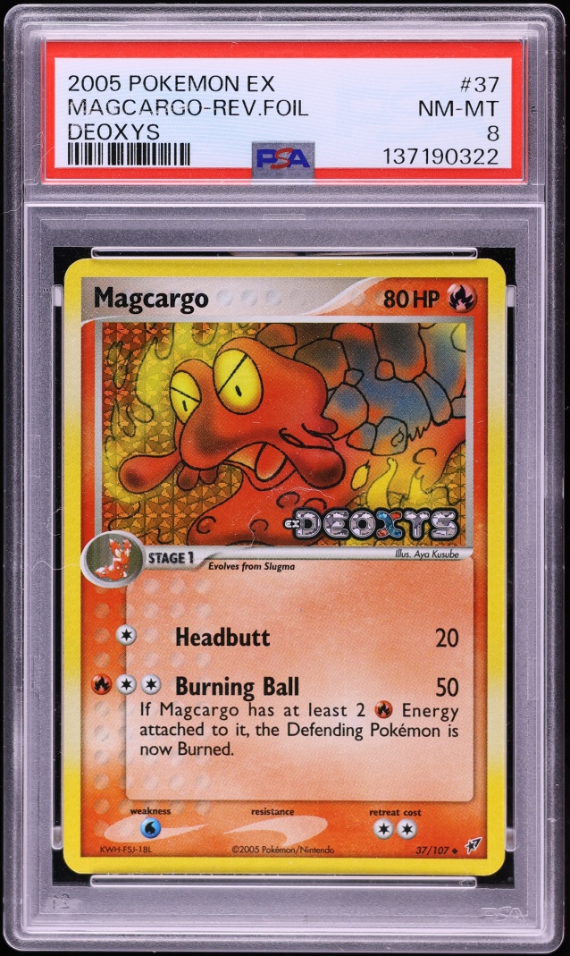 2005 Pokemon EX Deoxys Reverse Holo Magcargo #37 PSA 8 NM-MT