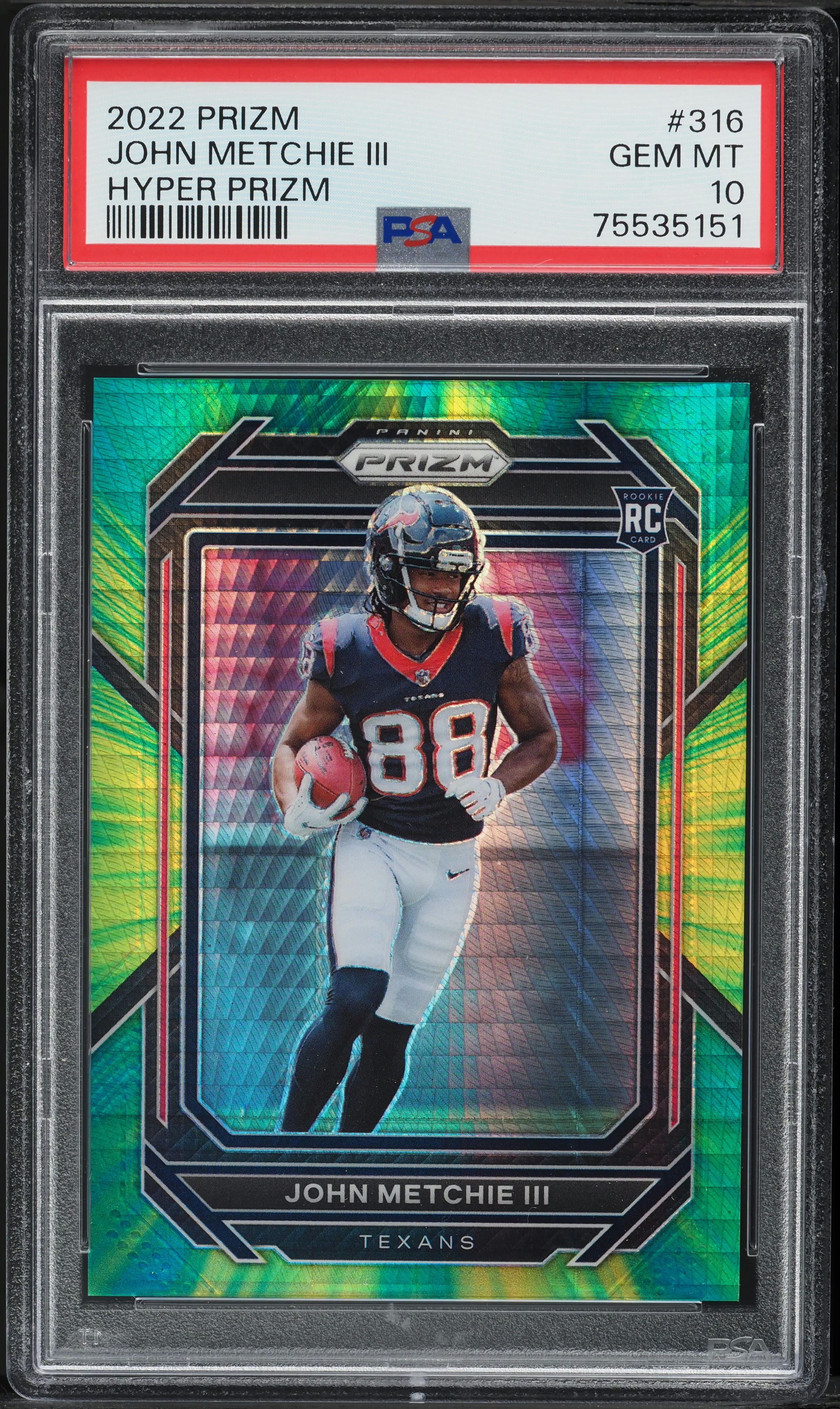 2022 Panini Prizm Hyper John Metchie III ROOKIE /175 #316 PSA 10 GEM MINT