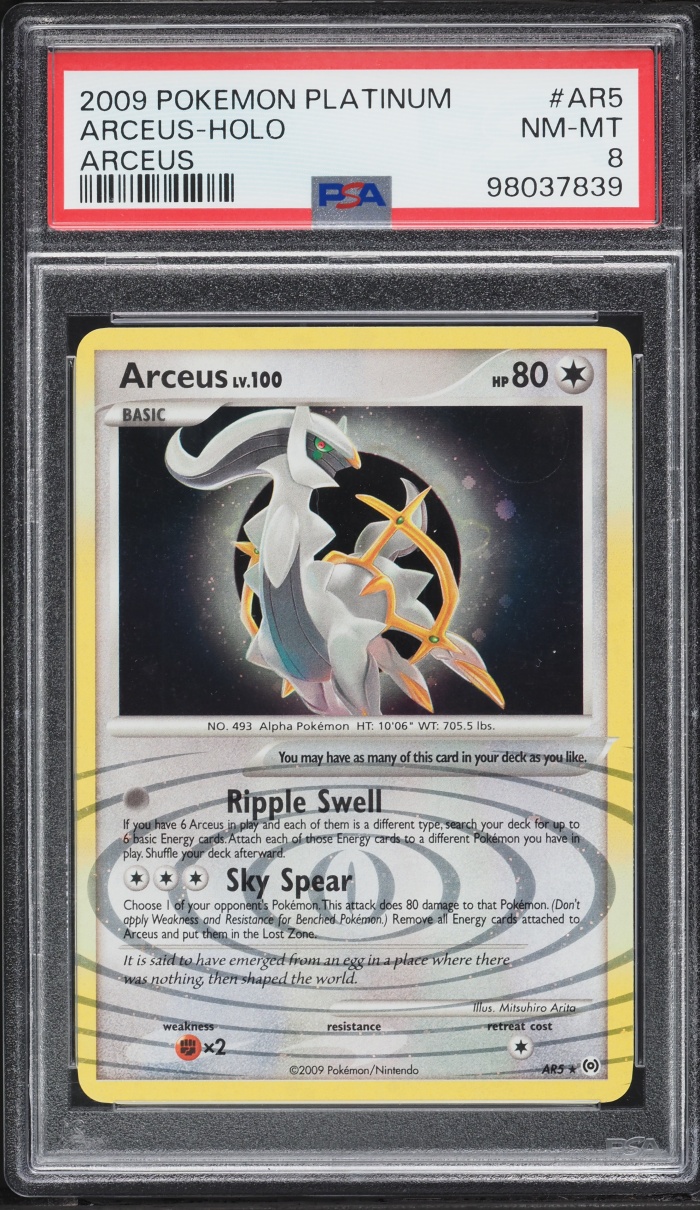 2009 Pokemon Platinum Holo Arceus #AR5 PSA 8 NM-MT