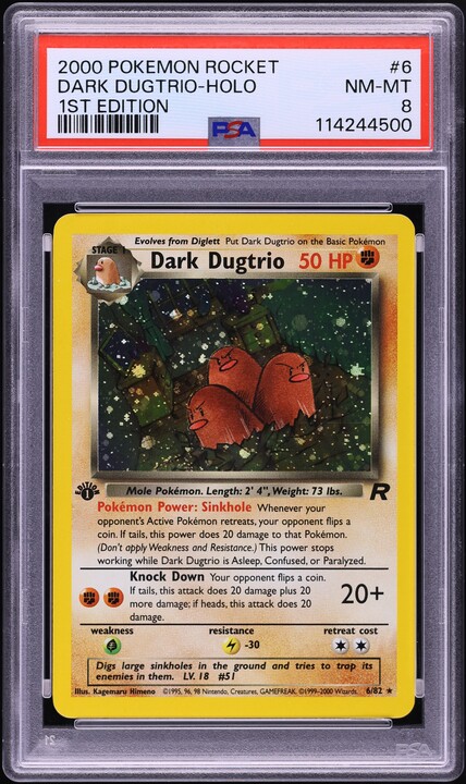 2000 Pokemon Team Rocket 1st Edition Holo Dark Dugtrio #6 PSA 9