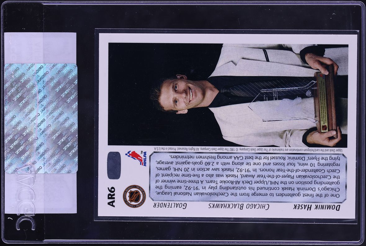 1992 Upper Deck All-Rookie Team Dominik Hasek #AR6 CGC AUTH