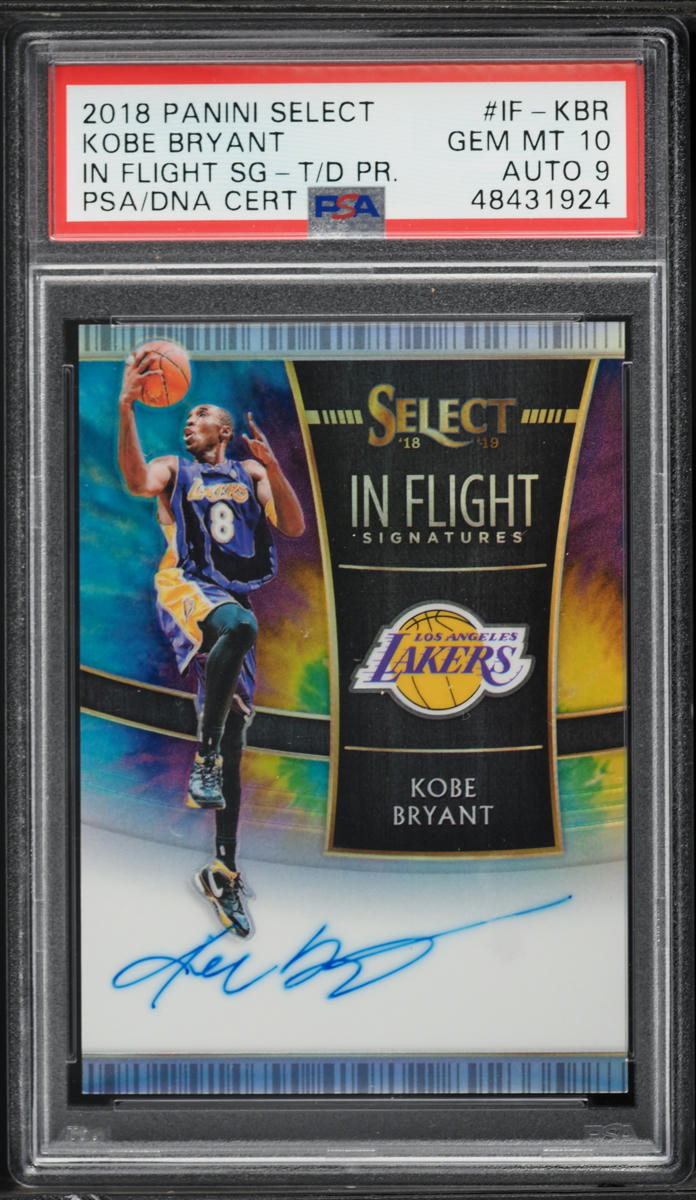 2018 Select In Flight Tie-Dye Prizm Kobe Bryant AUTO DNA 9 /25 #IF-KBR PSA 10 GEM MINT - Photo 1