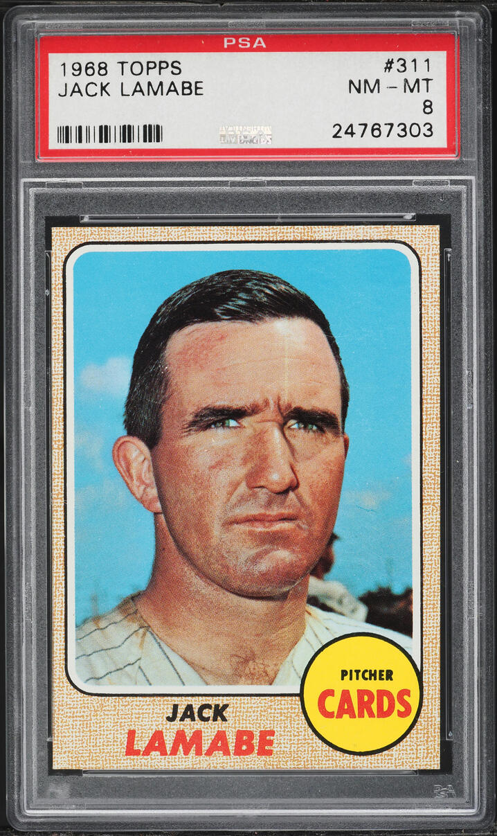 1968 Topps Jack Lamabe #311 PSA 8 NM-MT