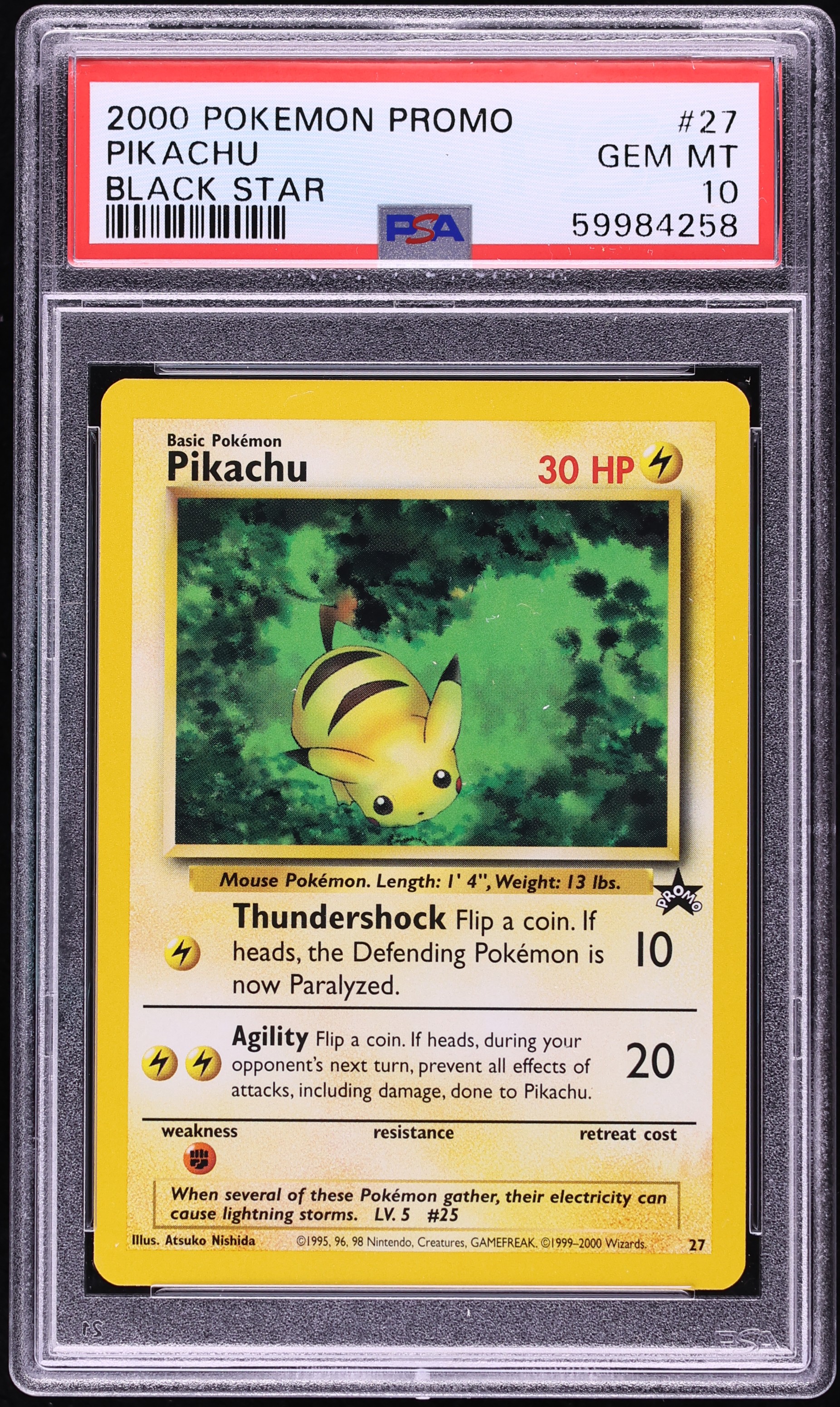 2000 Pokemon Black Star Promo Pikachu #27 PSA 10 GEM MINT