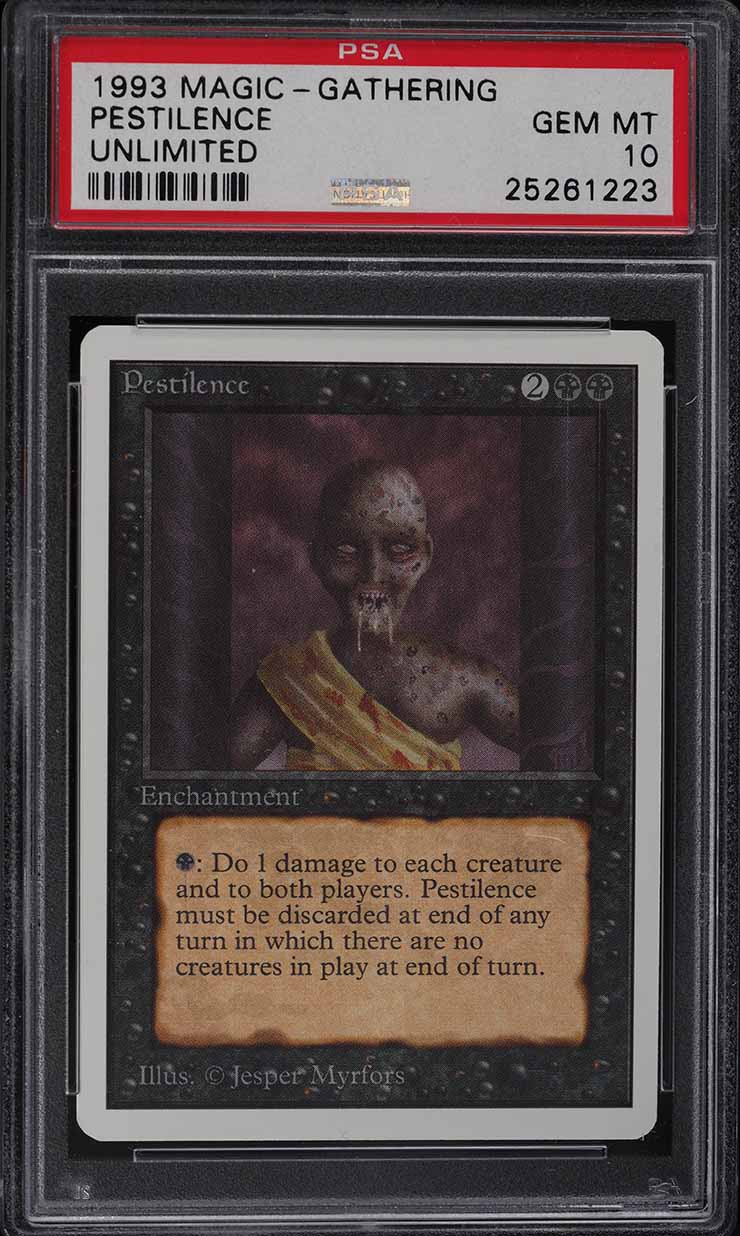 1993 Magic The Gathering MTG Unlimited Edition Pestilence CGC 9