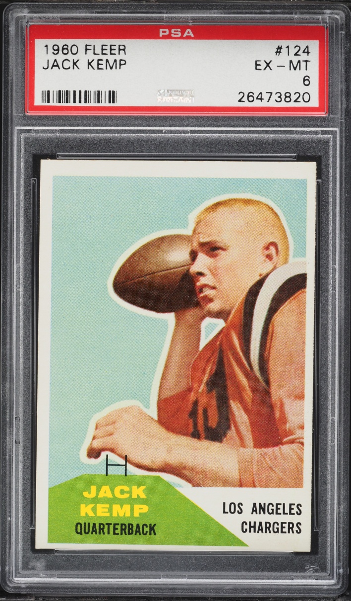 1960 Fleer Football Jack Kemp ROOKIE #124 PSA 6 EXMT