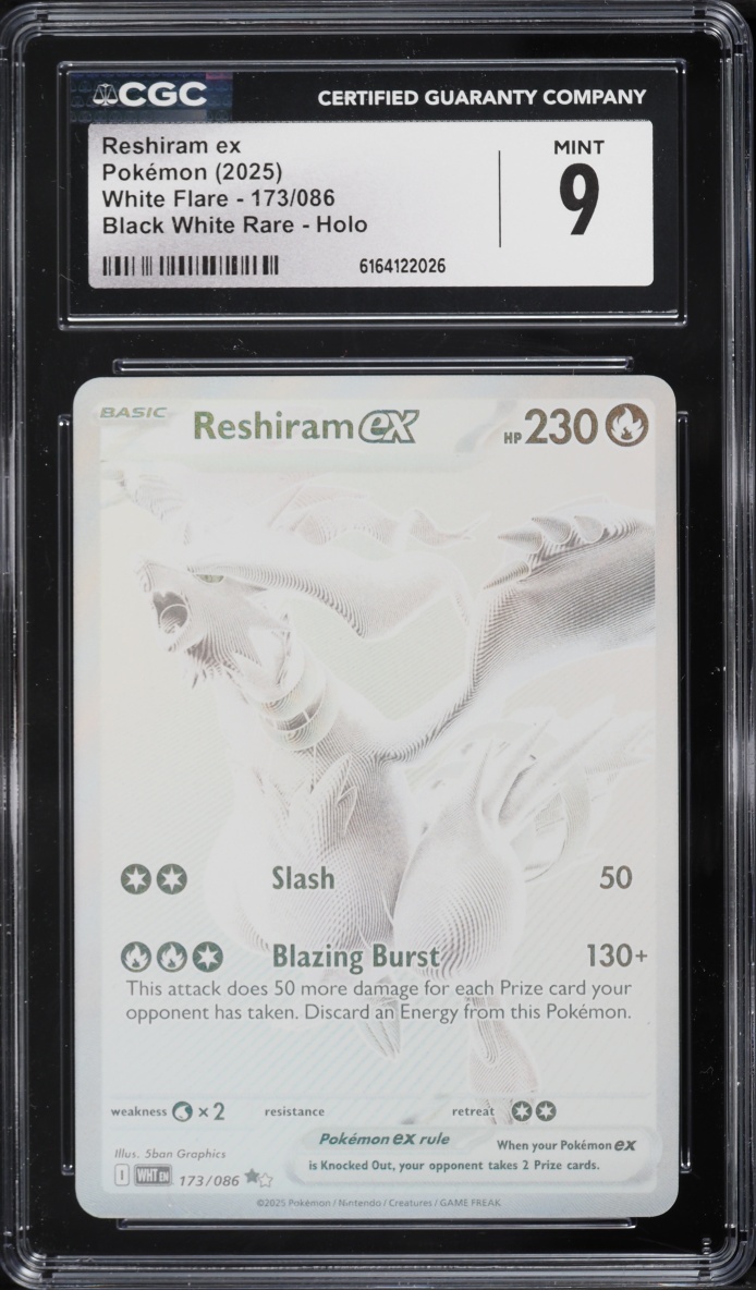 2025 Pokemon Scarlet & Violet White Flare BWR Reshiram ex #173 CGC 9 MINT