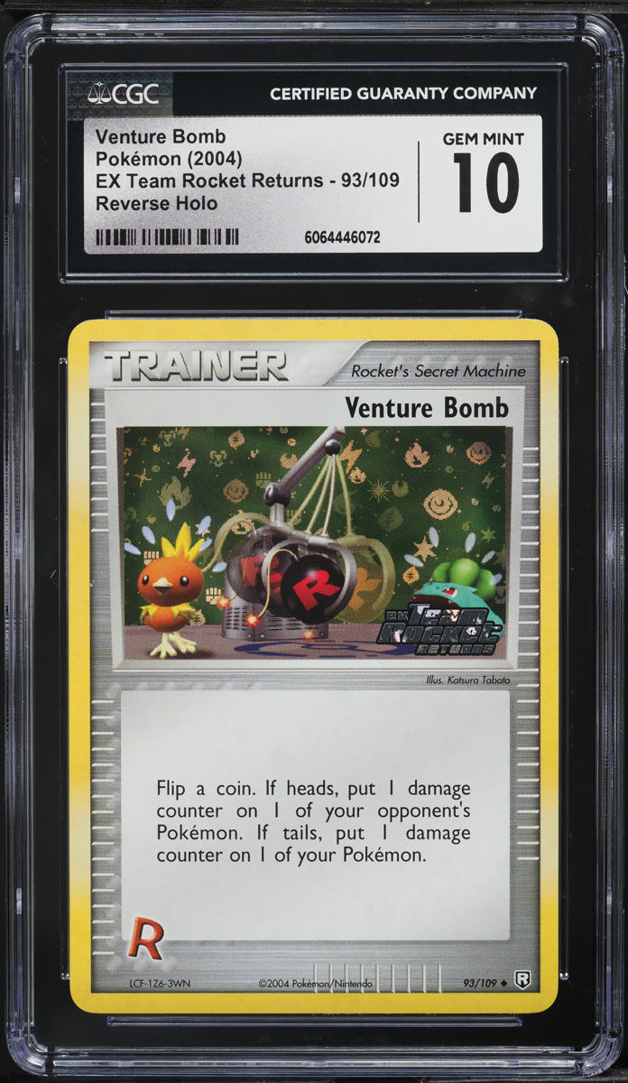2004 Pokemon EX Team Rocket Returns Reverse Holo Venture Bomb #93 CGC 10 GEM