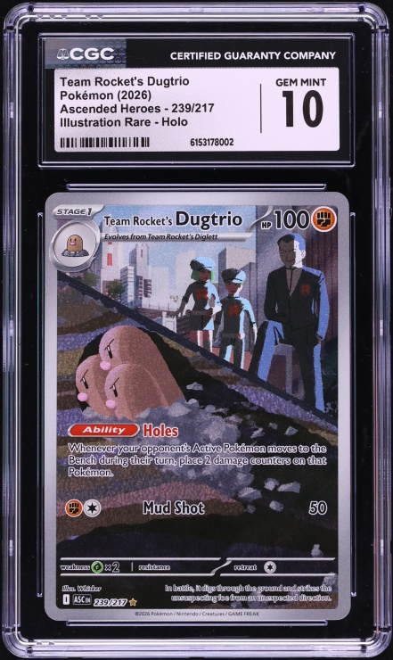 2026 Pokemon Mega Evolution Ascended Heroes IR Team Rocket's Dugtrio #239 CGC 10 GEM MINT