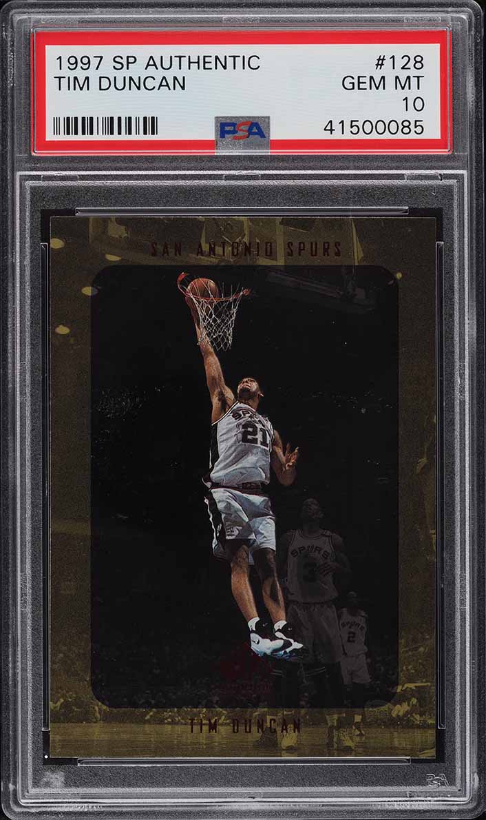 1997 SP Authentic Basketball Tim Duncan ROOKIE #128 PSA 10 GEM MINT