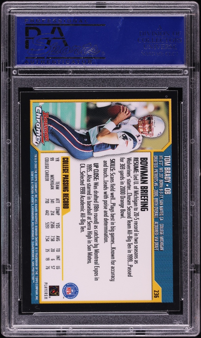 2000 Bowman Chrome Tom Brady ROOKIE #236 PSA 10 GEM MINT
