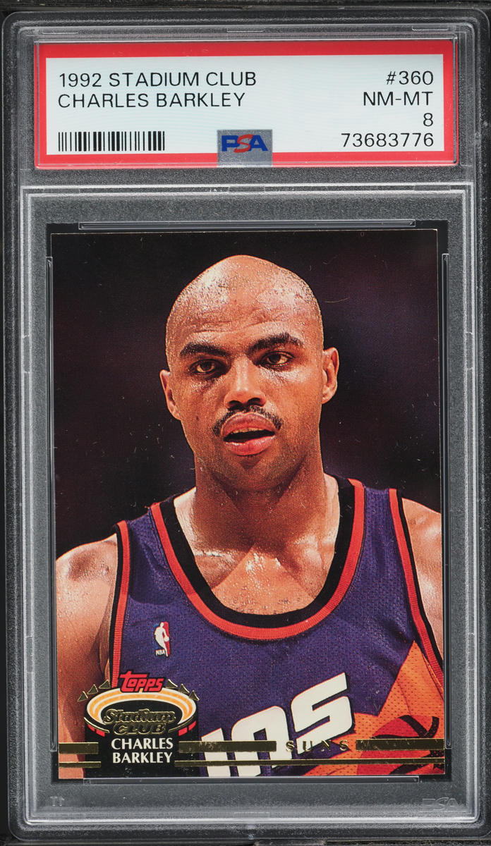 1992 Stadium Club Basketball Charles Barkley #360 PSA 8 NM-MT