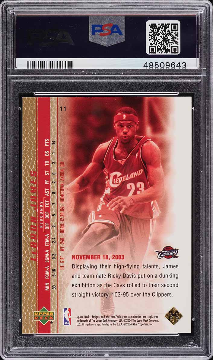 2003 Upper Deck Phenomenal Beginnings Gold LeBron James ROOKIE #11 PSA 10 GEM