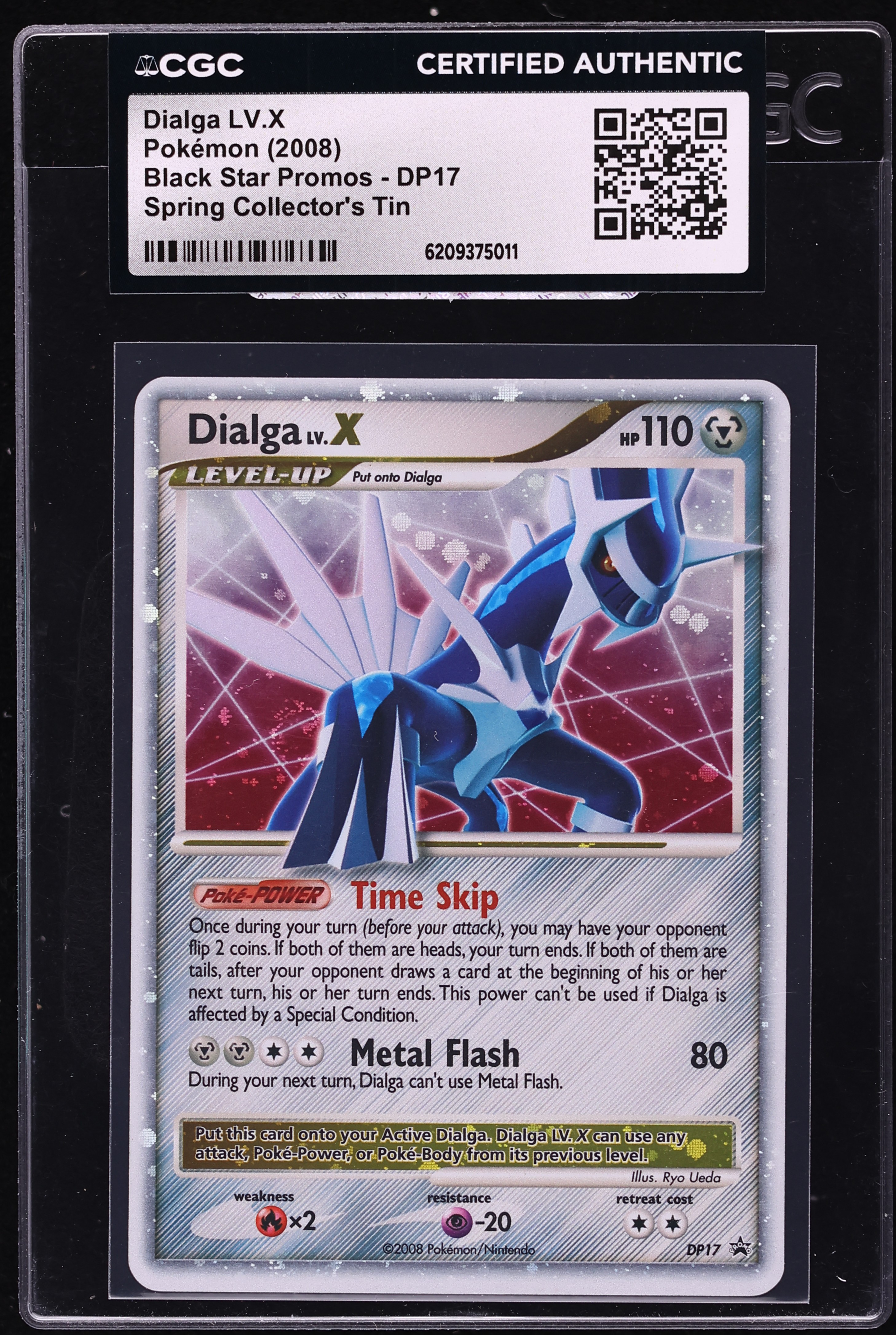 2008 Pokemon Diamond & Pearl Black Star Promo Spring Collector's Tin Dialga LV.X #DP17 CGC AUTH