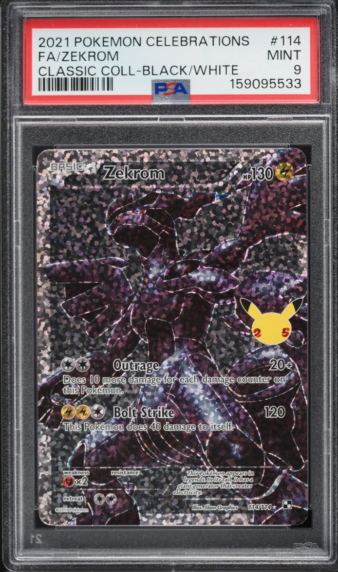 2021 Pokemon Sword & Shield Celebrations Classic Full Art Zekrom #114 PSA 9 MINT