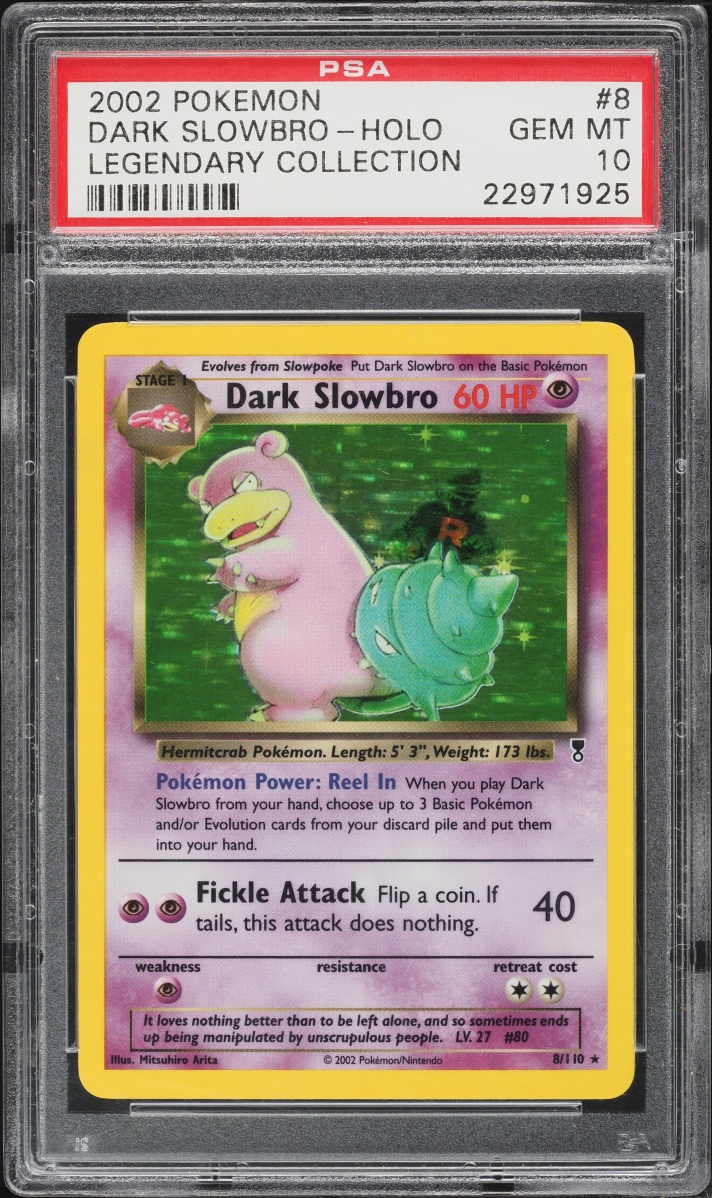 2002 Pokemon  Legendary Collection Holo Dark Slowbro #8 PSA 10 GEM MINT