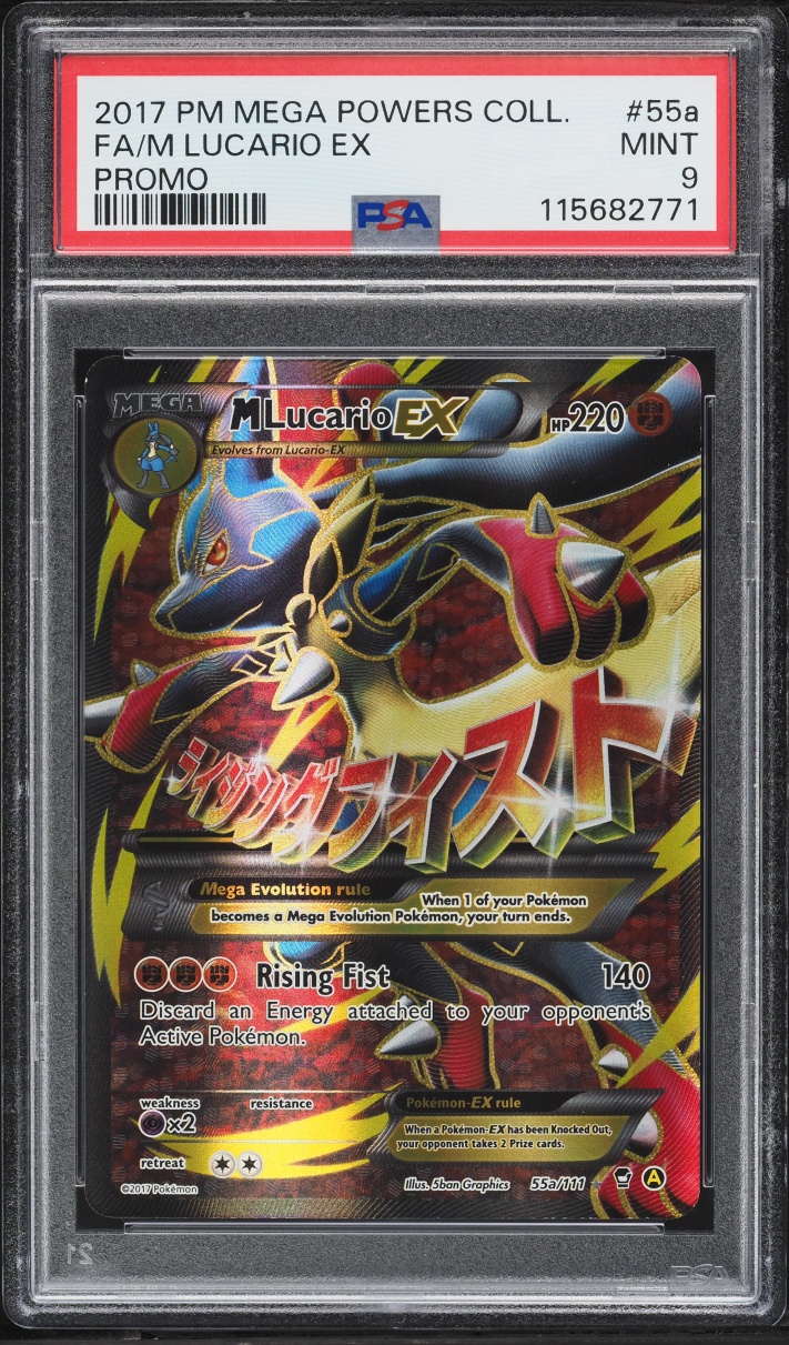 2017 Pokemon XY Furious Fists Mega Powers Collection Full Art M Lucario EX #55a PSA 9 MINT