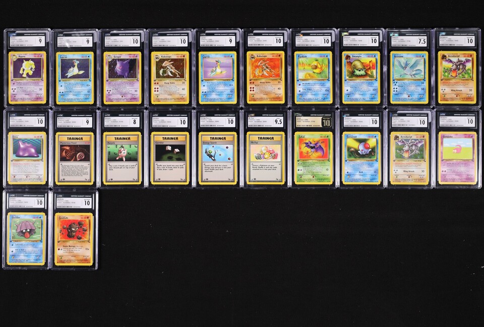 1999 Pokemon Fossil 1st Edition Holo Complete Set CGC 7.5 - 10 PRISTINE